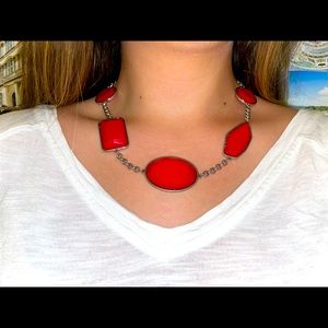 Francesca’s Red Geometric Chunky Necklace